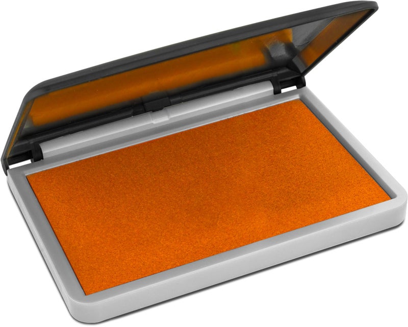 MaxMark Large Orange Stamp Pad - 2-3/4" by 4-1/4" - Premium Quality Felt Pad - Image 1